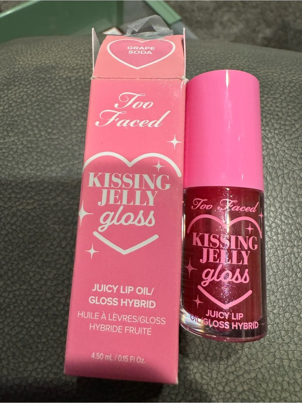 Too Faced Pink Kissing Jelly Lip Gloss. Grape Soda